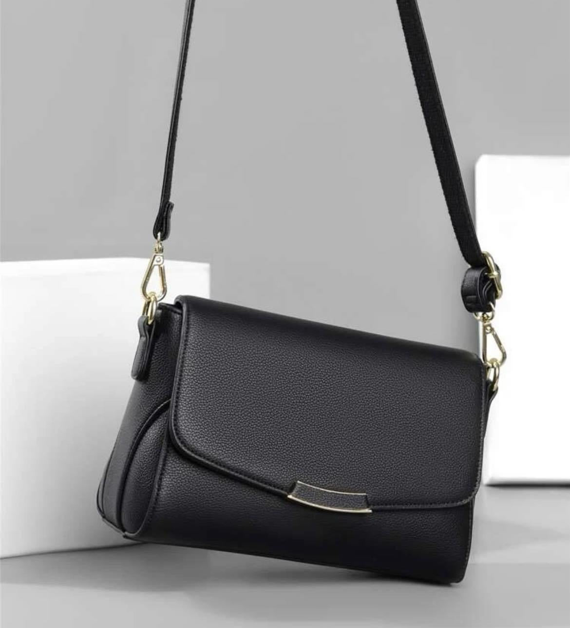 Women’s Beautiful Premium Quality Soft PU Leather Black Shoulder Bag